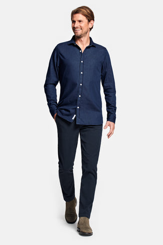 Davis * Chemises en Jean dark blue men's denim shirt | MR MARVIS