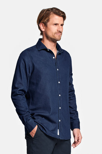 Davis * Chemises en Jean dark blue men's denim shirt | MR MARVIS