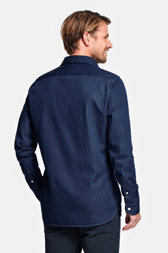 Davis * Chemises en Jean dark blue men's denim shirt | MR MARVIS
