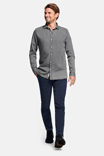 Miles * Chemises en Jean mid grey men's denim shirt | MR MARVIS