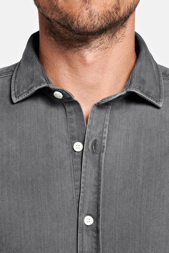 Miles * Chemises en Jean mid grey men's denim shirt | MR MARVIS