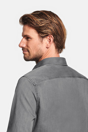 Miles * Chemises en Jean mid grey men's denim shirt | MR MARVIS