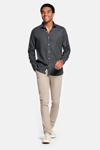 James * Chemises en Jean dark grey men's denim shirt | MR MARVIS