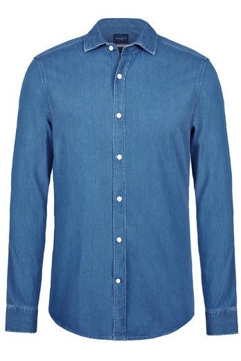 Carlos * Chemises en Jean mid blue men's denim shirt | MR MARVIS