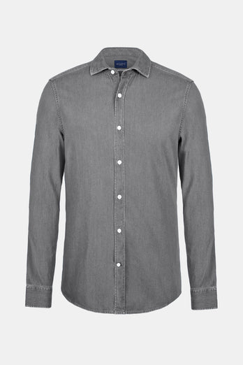 Miles * Chemises en Jean mid grey men's denim shirt | MR MARVIS