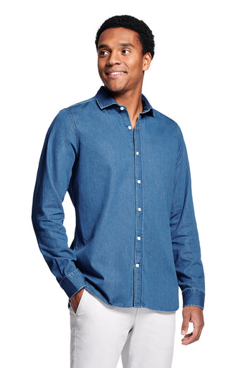 Carlos * Chemises en Jean mid blue men's denim shirt | MR MARVIS