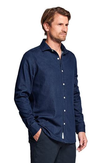 Davis * Chemises en Jean dark blue men's denim shirt | MR MARVIS