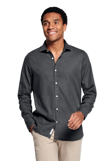James * Chemises en Jean dark grey men's denim shirt | MR MARVIS
