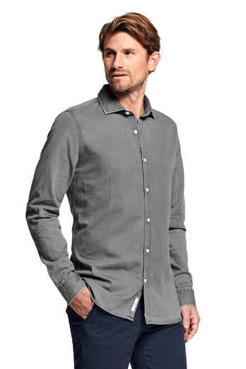 Miles * Chemises en Jean mid grey men's denim shirt | MR MARVIS