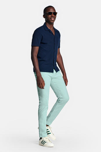 Mints * Chinos mint green stretch cotton men's trousers | MR MARVIS