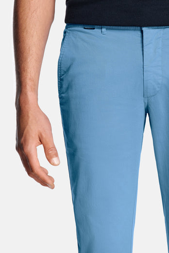 Boulevards * Chinos mid blue stretch cotton men's trousers | MR MARVIS