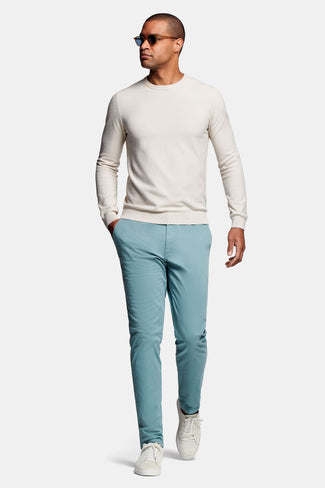Astons * Chinos blue green stretch cotton men's trousers | MR MARVIS