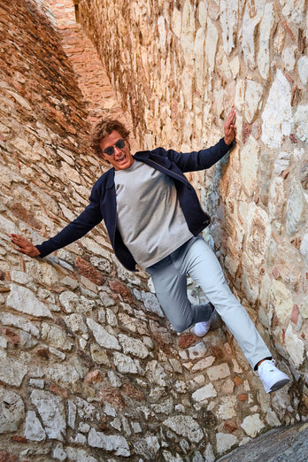 Antarctics * Chinos grey blue stretch cotton men's trousers | MR MARVIS