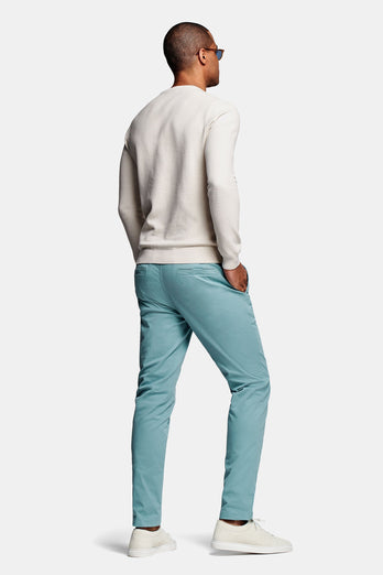 Astons * Chinos blue green stretch cotton men's trousers | MR MARVIS