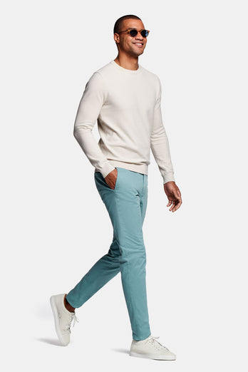Astons * Chinos blue green stretch cotton men's trousers | MR MARVIS