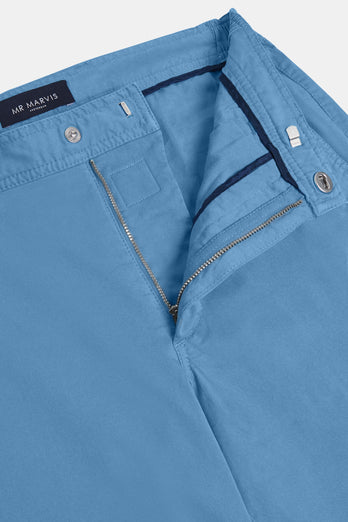 Boulevards * Chinos mid blue stretch cotton men's trousers | MR MARVIS