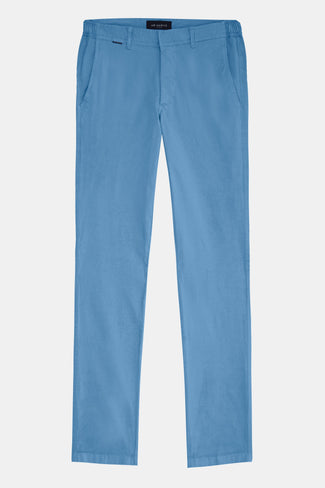 Boulevards * Chinos mid blue stretch cotton men's trousers | MR MARVIS