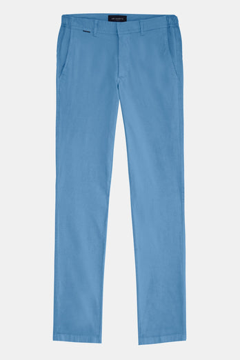 Boulevards * Chinos mid blue stretch cotton men's trousers | MR MARVIS
