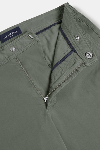 Defenders * Chinos green stretch cotton men's trousers | MR MARVIS