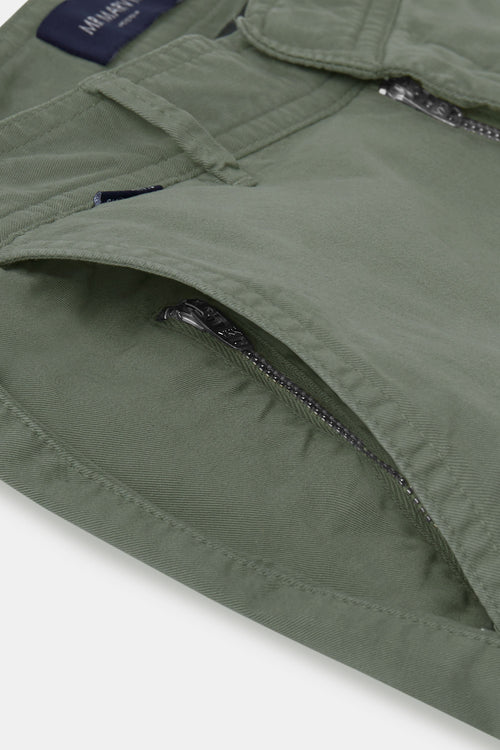 green stretch cotton men's trousers | MR MARVIS