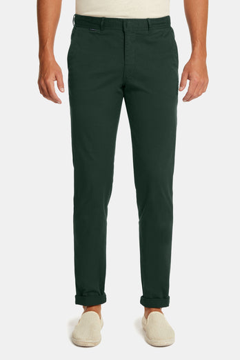 Lakes * Chinos dark green stretch cotton men's trousers | MR MARVIS