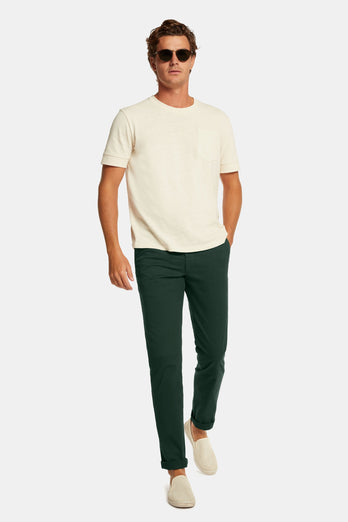 Lakes * Chinos dark green stretch cotton men's trousers | MR MARVIS