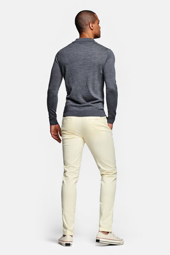 Limoncellos * Chinos light yellow stretch cotton men's trousers | MR MARVIS