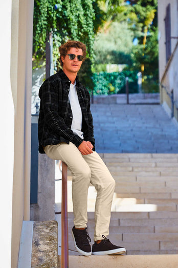 Gazettes * Chinos beige stretch cotton men's trousers | MR MARVIS