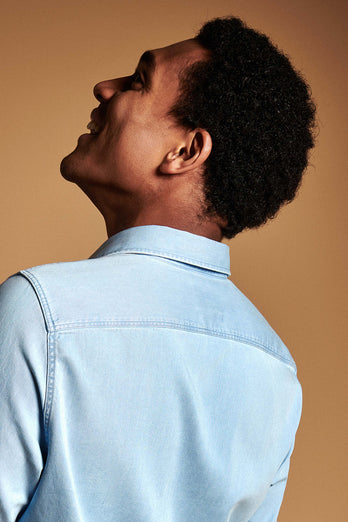 ultra light blue men's denim shirt | MR MARVIS