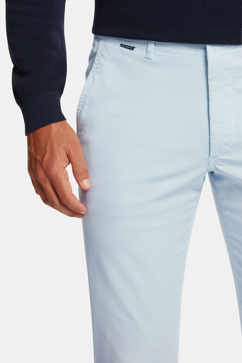 light blue stretch cotton men's trousers | MR MARVIS