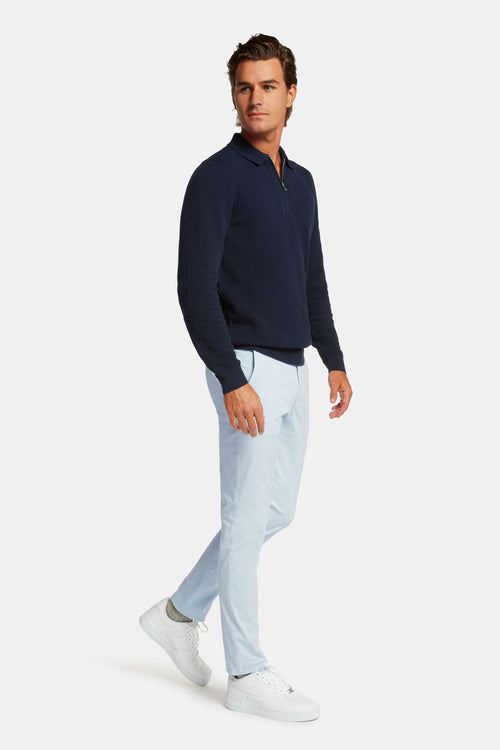 light blue stretch cotton men's trousers | MR MARVIS