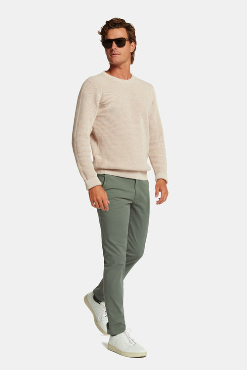 green stretch cotton men's trousers | MR MARVIS