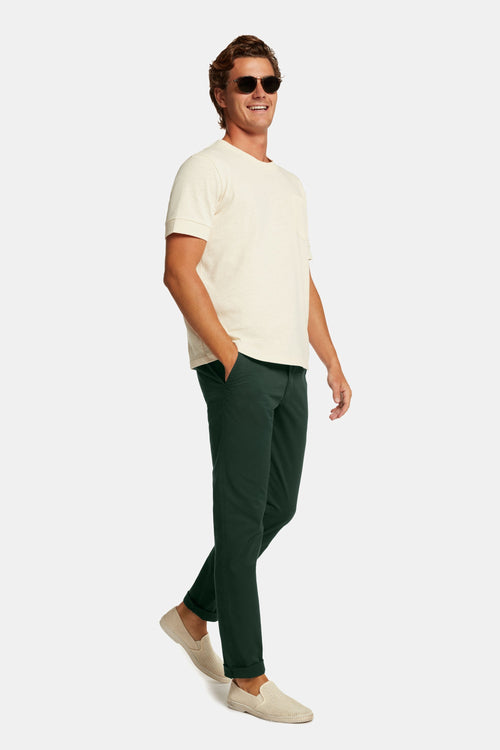 dark green stretch cotton men's trousers | MR MARVIS