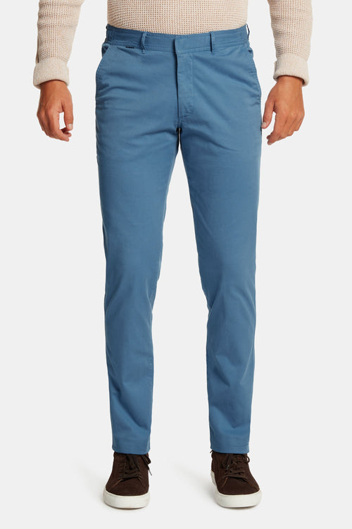 blue stretch cotton men's trousers | MR MARVIS